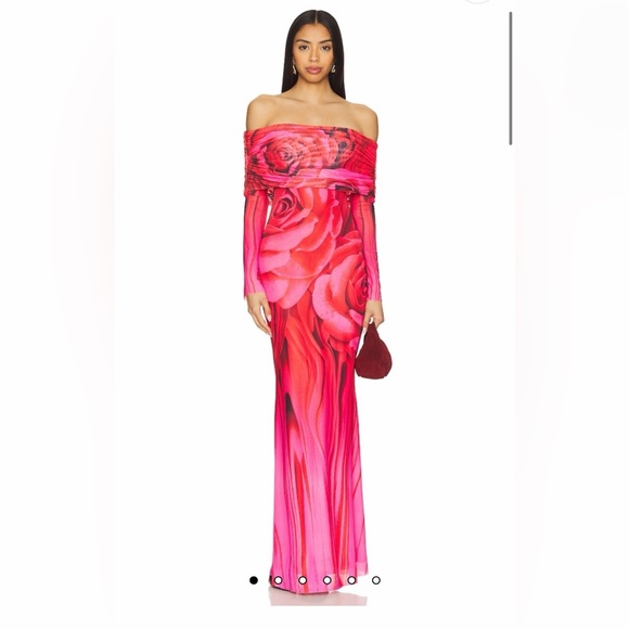 AFRM Dresses & Skirts - AFRM Thelma Dress in Organic Rose - Red and Pink Floral Maxi Dress size Small